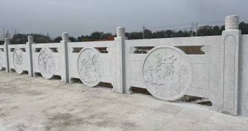 庆阳芝麻白河道栏杆 石材栏杆