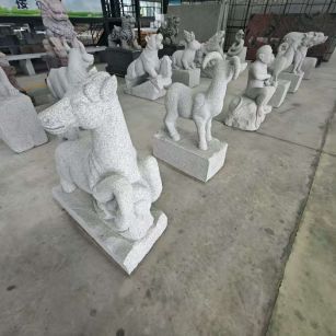 庆阳芝麻白雕刻 十二生肖 异形雕刻