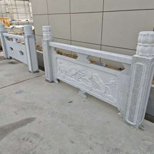 庆阳芝麻白河道栏杆 石材栏杆