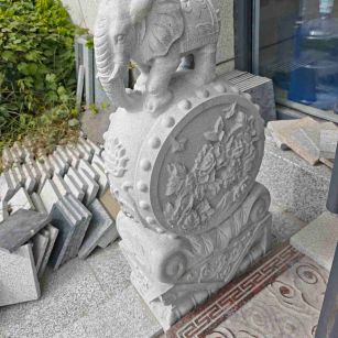 庆阳芝麻白抱鼓石 庭院抱鼓石