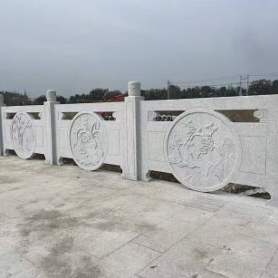 庆阳芝麻白河道栏杆 石材栏杆