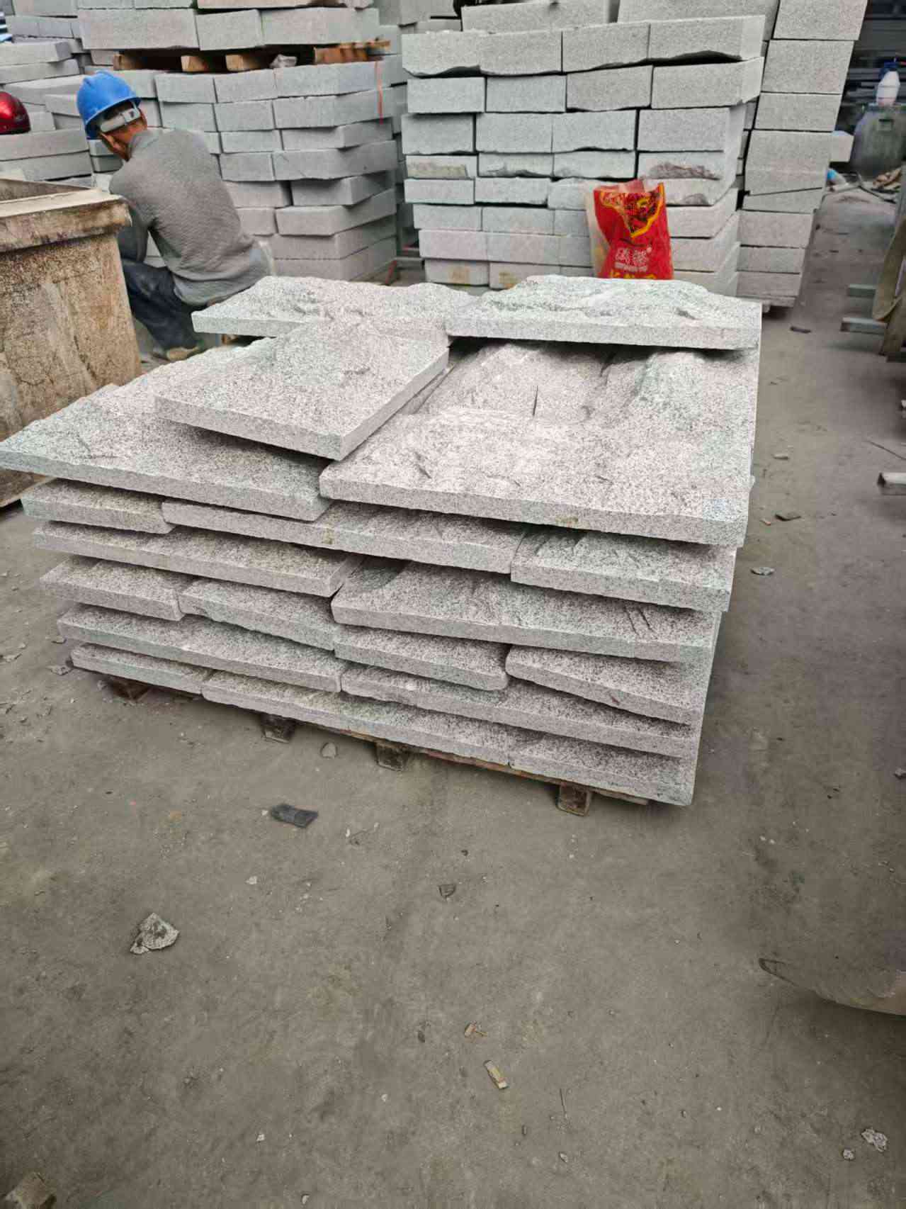 庆阳芝麻白蘑菇石，自然面