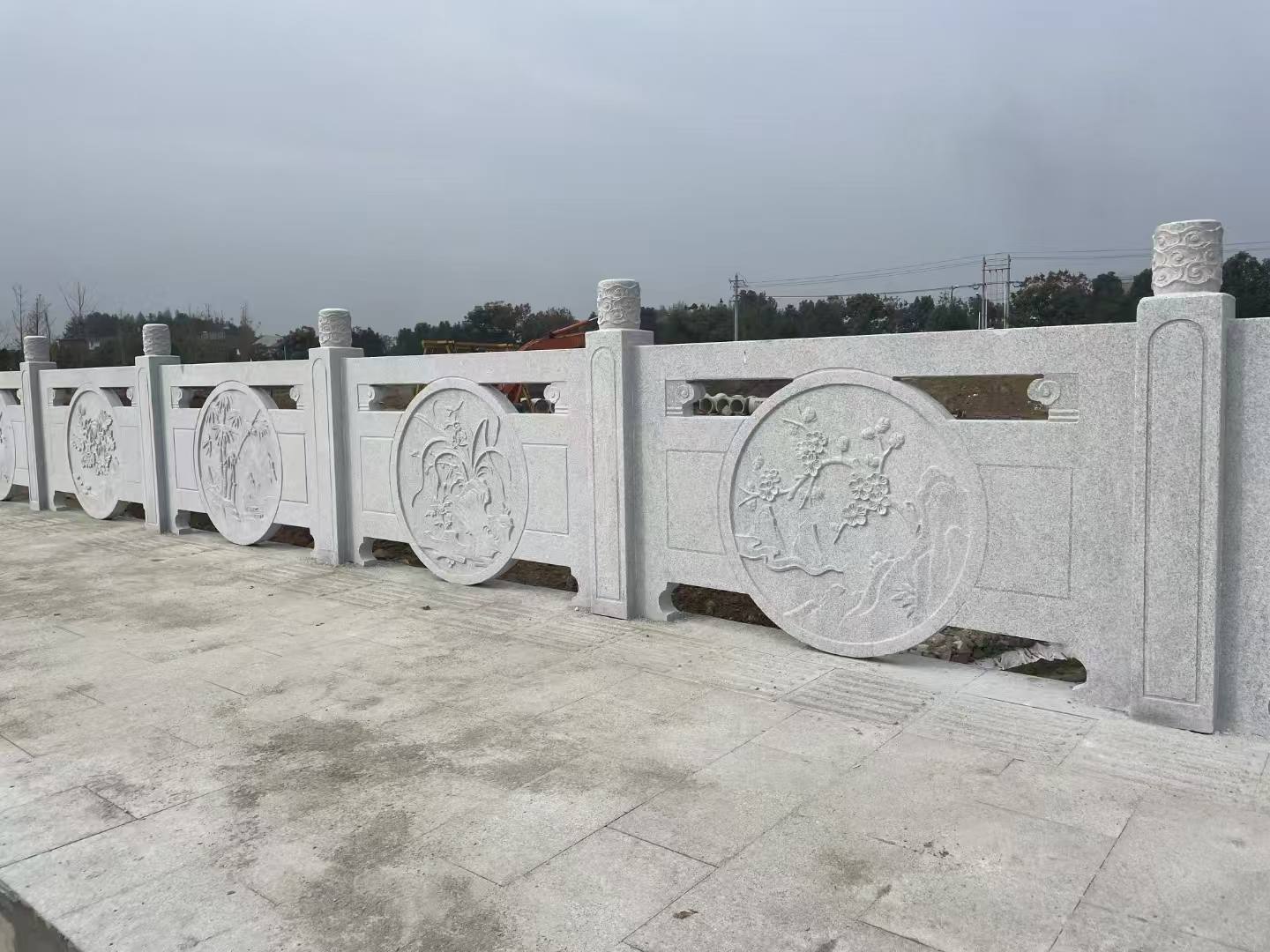 庆阳芝麻白河道栏杆 石材栏杆