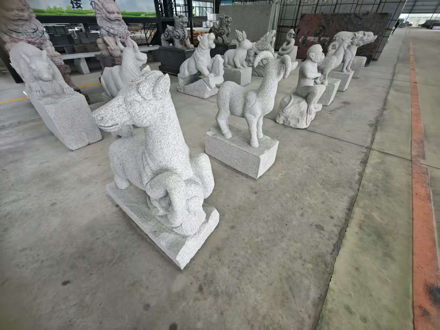 庆阳芝麻白雕刻 十二生肖 异形雕刻